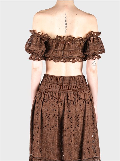 Embroidered broderie anglaise top ERMANNO SCERVINO | D464L607RXT91220